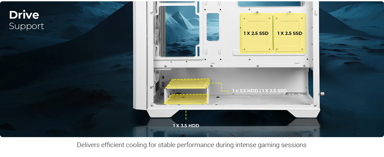 Zebronics Zeb Spectra Premium Gaming Cabinet White overview 6
