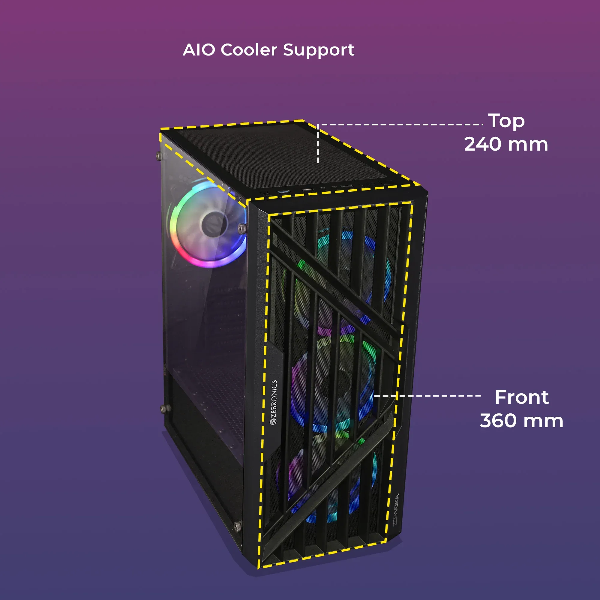 Zebronics Zeb Voxa Black Gaming Cabinet overview 2