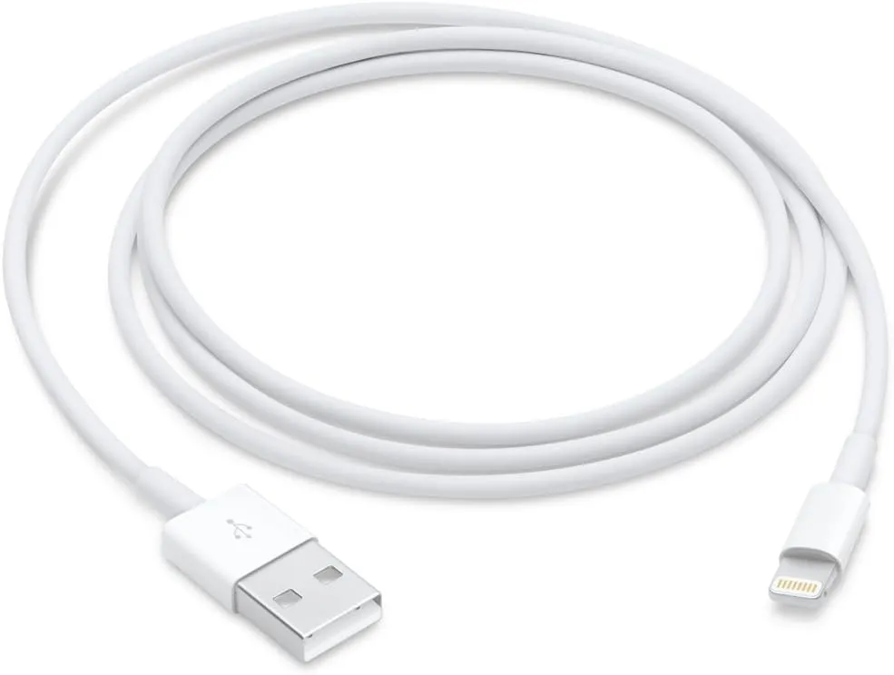 APPLE Lightning Cable 1 A 1 m (Compatible with iPhone, iPad, Mac, iPod, White, One Cable) overview 1