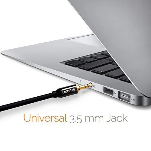 Amkette Aux Premium Audio Cable 1.2 Meter (Black) overview 3