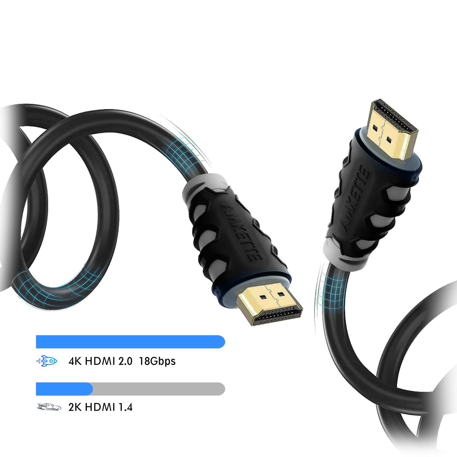 Amkette High-Speed 4K x 2K HDMI Cable 5 Meter (Black) overview 2