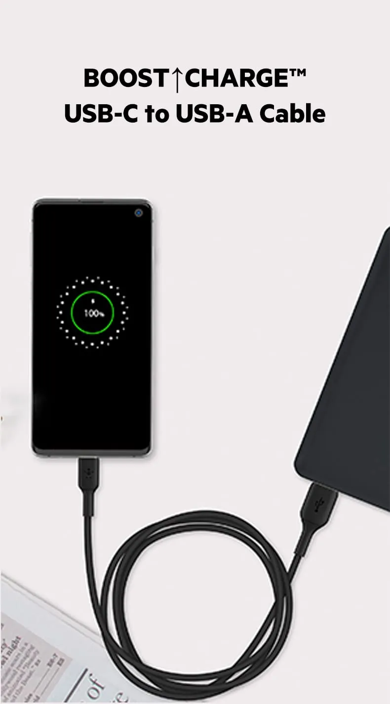 Belkin Boost Charge USB Type-A to C Cable (6.6 Feet/2 Meter, White) overview 3