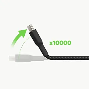 Belkin USB C to USB C Fast Charging Type C Cable Tough Unbreakable Braided Nylon Material, 60W PD, 3.3 feet (1 Meter) for Laptop, Personal Computer, Smartphone, Tablet White, USB-IF Certified overview 3