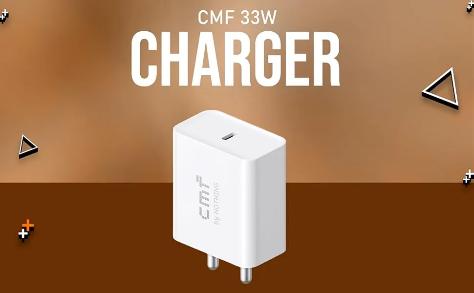 CMF by Nothing 33W Type-C Power Fast Charger Adapter | Compatible with CMF Phone 1, Nothing Phone 2a Plus, Phone 2a, Phone 2, Phone 1 | Quick Charge 3A Wall Charging for Android (White, Without Cable) overview 1