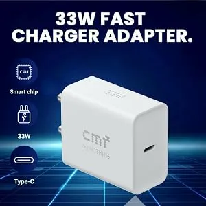 CMF by Nothing 33W Type-C Power Fast Charger Adapter | Compatible with CMF Phone 1, Nothing Phone 2a Plus, Phone 2a, Phone 2, Phone 1 | Quick Charge 3A Wall Charging for Android (White, Without Cable) overview 9