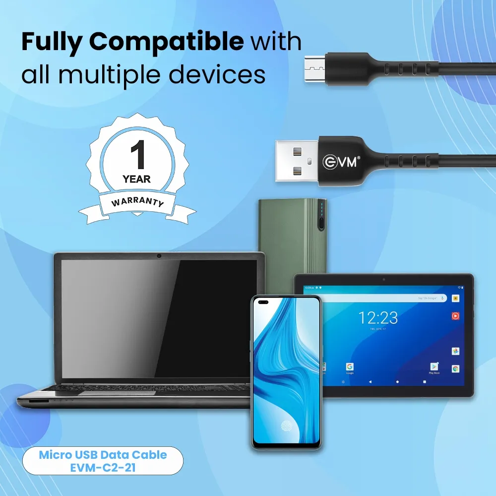 EVM MICRO USB DATA & SYNC CABLE (2 METER, 4 AMP) EVM-C2-21 overview 5