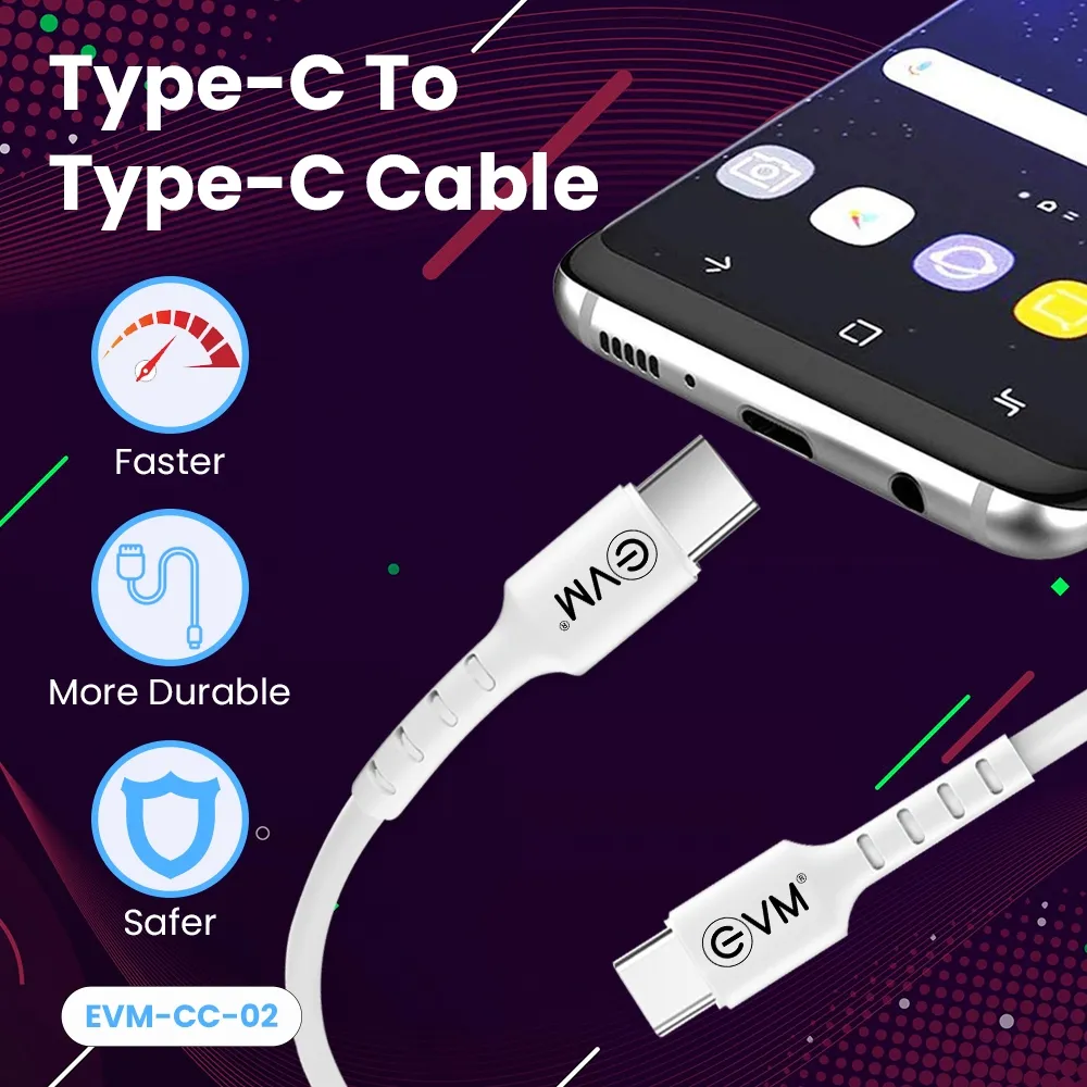 EVM TYPE-C TO TYPE-C Data Cable (EVM-CC-02) 4AMP overview 1