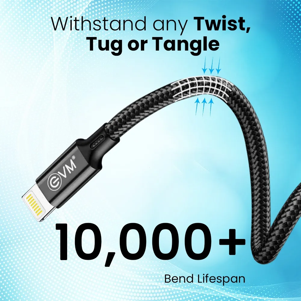 Evm Type-c To Lightning Data Cable (metal Head Nylon Braided Cable) overview 2