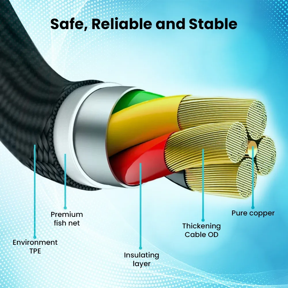 Evm Type-c To Lightning Data Cable (metal Head Nylon Braided Cable) overview 3
