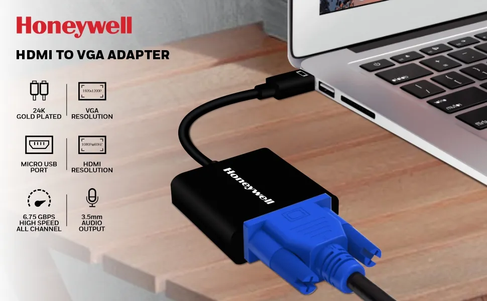 Honeywell 3in1 HDMI to VGA Port Cable overview 1