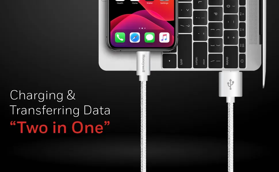 Honeywell Apple Lightning Charge And Sync Braided Cable 1.2 Meter (Silver) overview 9