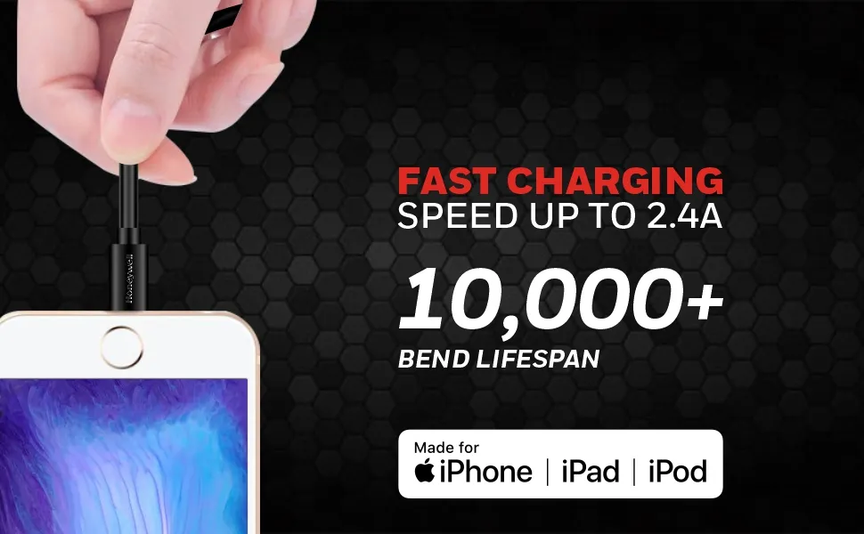 Honeywell Apple Lightning Charge And Sync Non Braided Cable 1.2 Meter (Black) overview 8