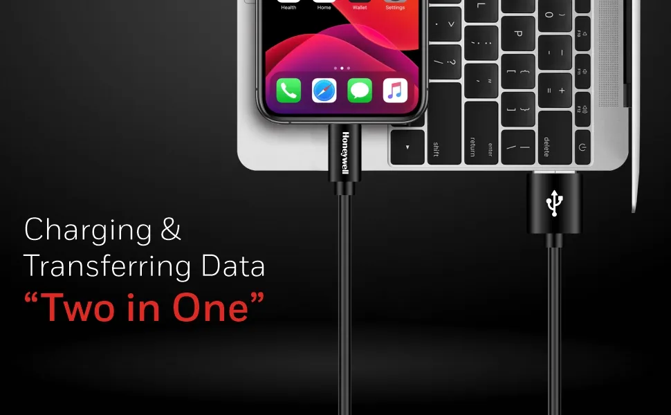 Honeywell Apple Lightning Charge And Sync Non Braided Cable 1.2 Meter (Black) overview 9