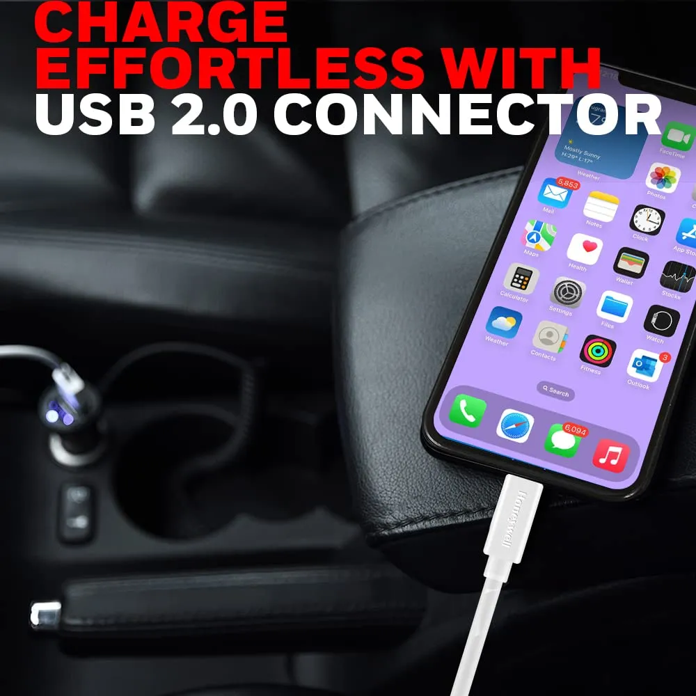 Honeywell Apple Lightning Charge And Sync Non Braided Cable 1.2 Meter (White) overview 5
