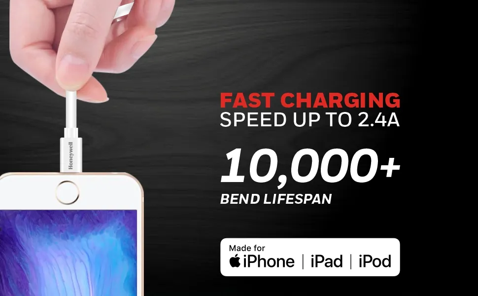 Honeywell Apple Lightning Charge And Sync Non Braided Cable 1.2 Meter (White) overview 8