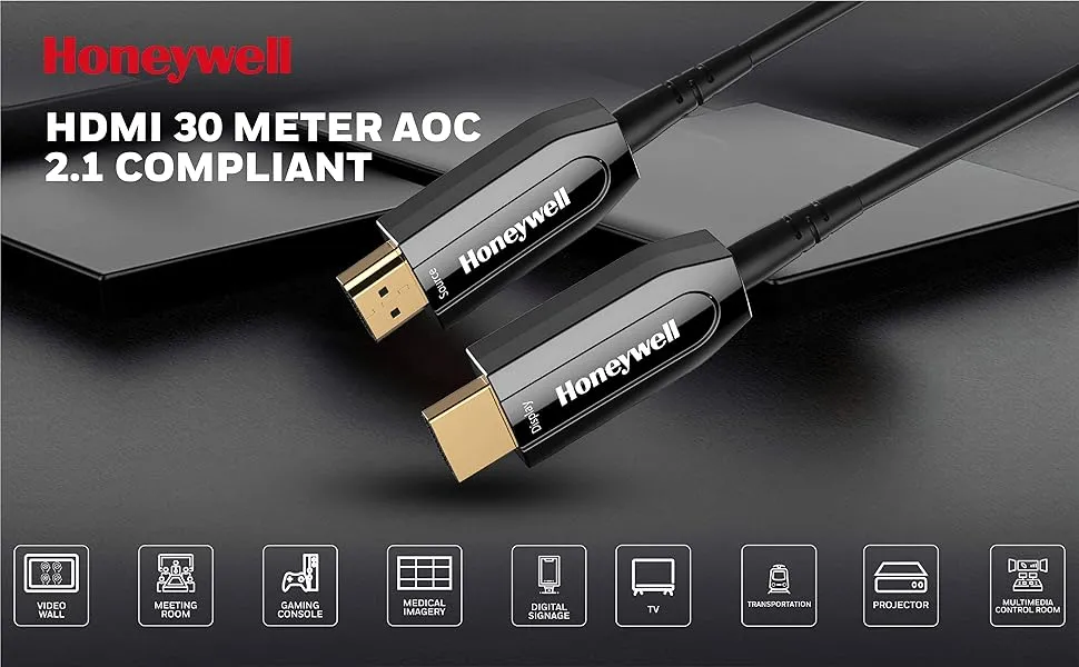 Honeywell HDMI AOC 2.1 Complaint 10 Meters Cable overview 1