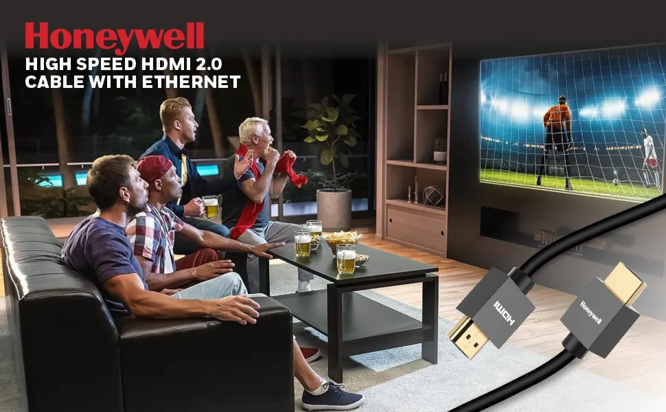 Honeywell HDMI Cable 5 Mtr with Ethernet – 2.0 Compliant Slim overview 1