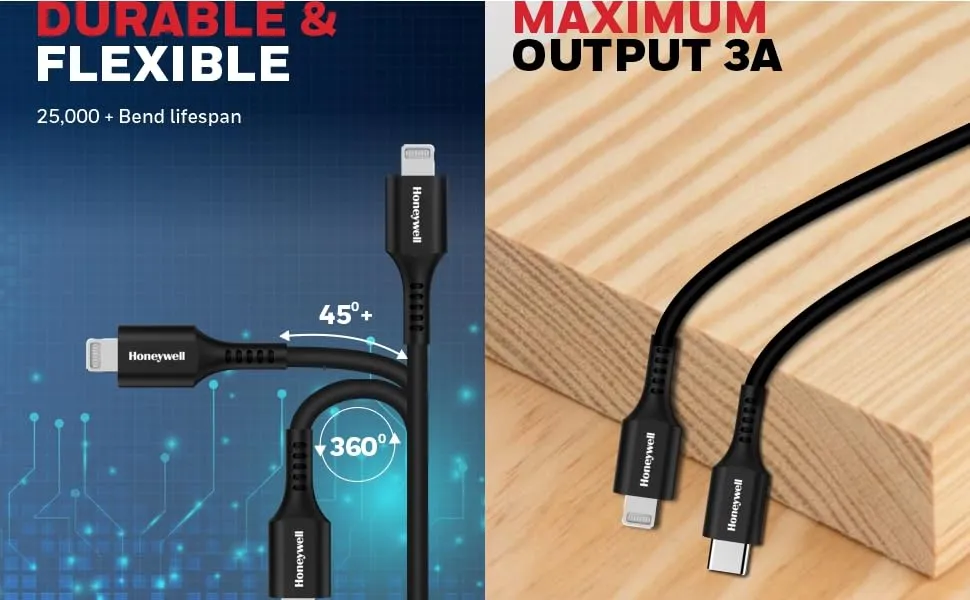 Honeywell Type C to Lightning 1.8 Meter Silicone cable (Black) overview 11