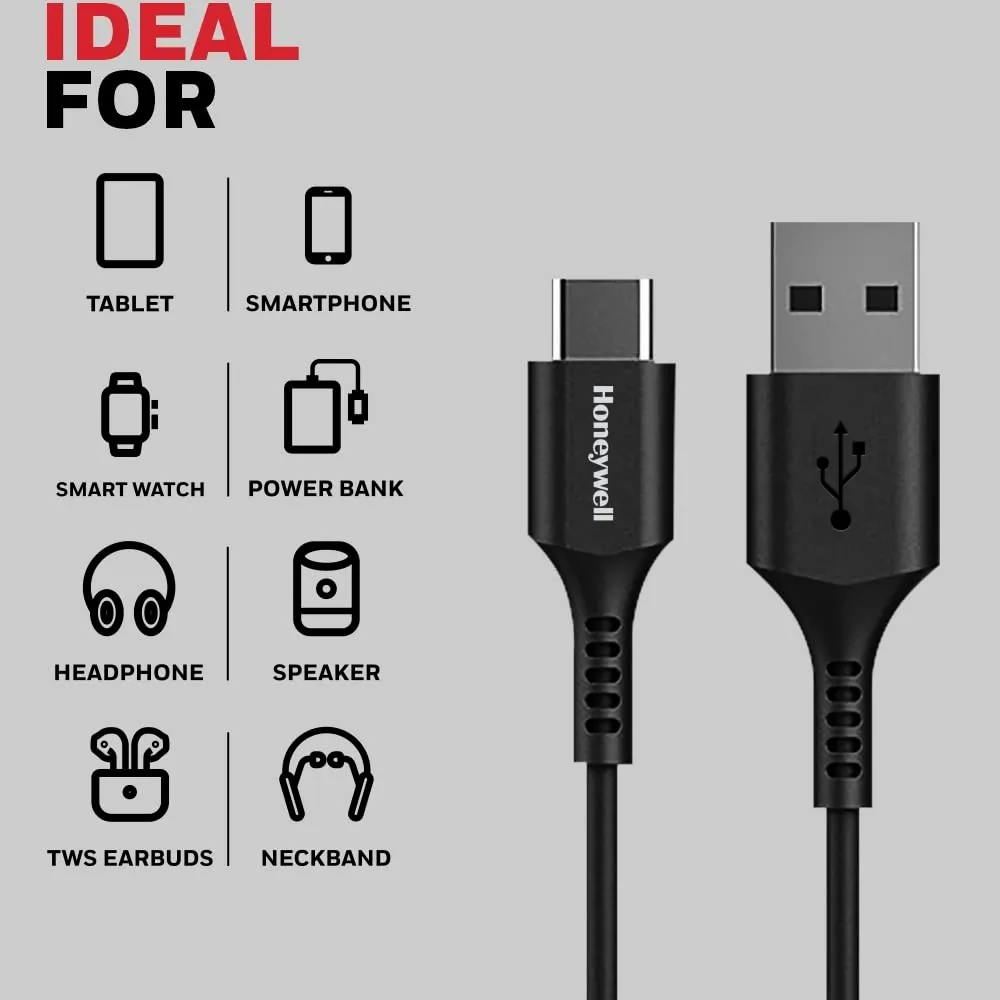 Honeywell USB 2.0 To Type C Cable 1.8 Meter (Silicone Cable) overview 11