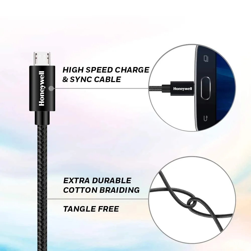 Honeywell USB To Micro Usb Braided Cable 1.2 Meter (Black) overview 5
