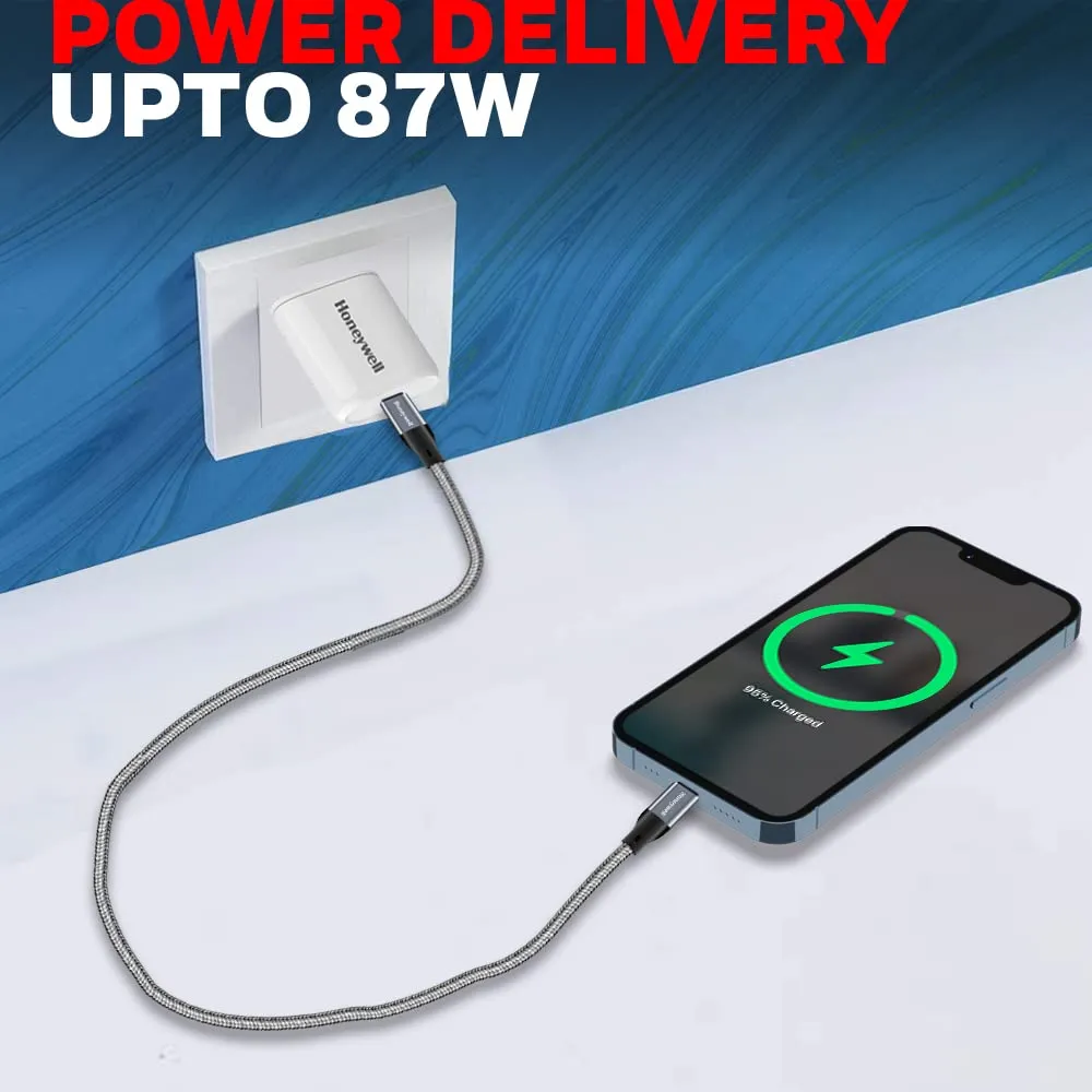 Honeywell USB Type C To Lightning 1.2 Meter Braided Cable (Grey) overview 6