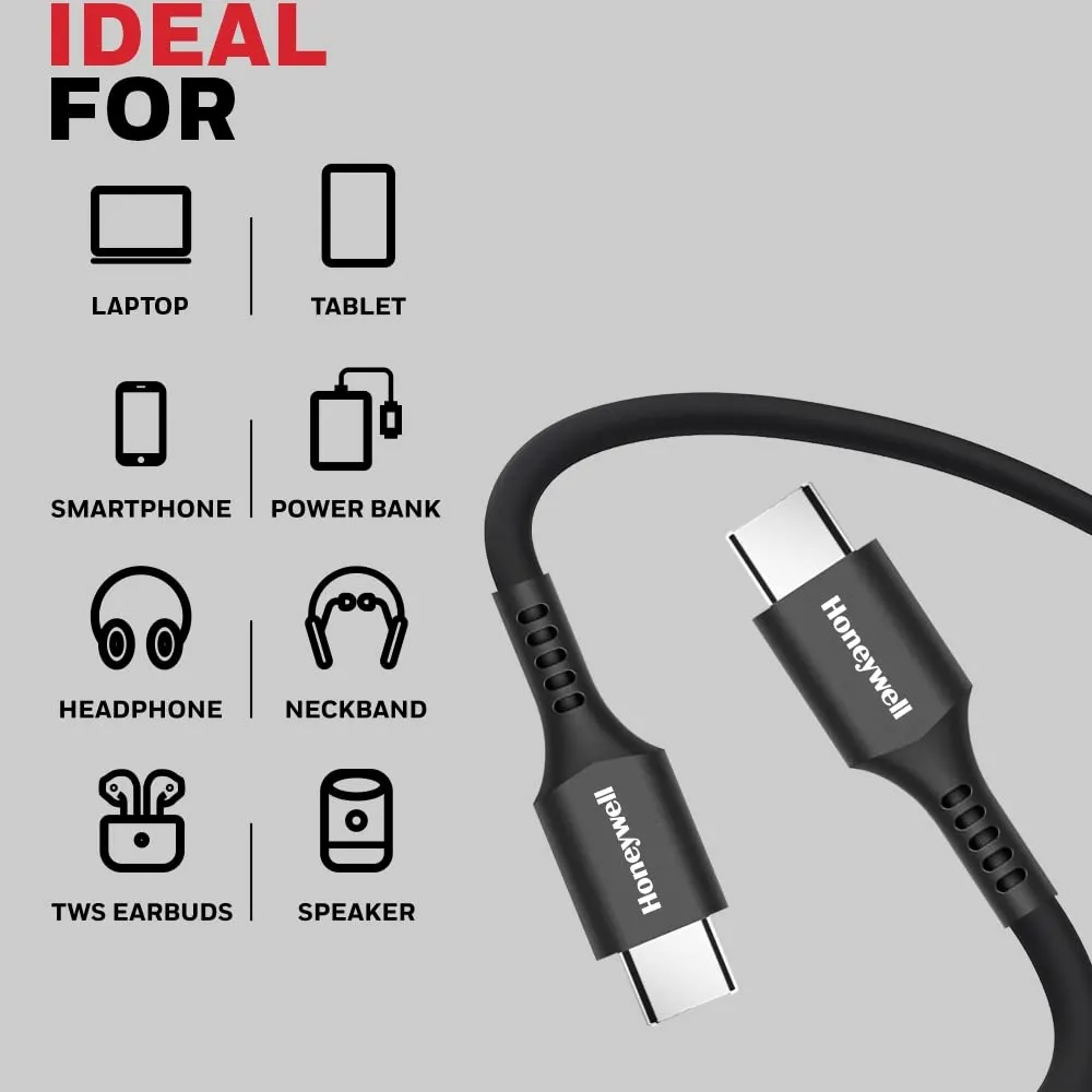 Honeywell USB Type C To Type C 1.8 Meter Cable (Black) overview 6