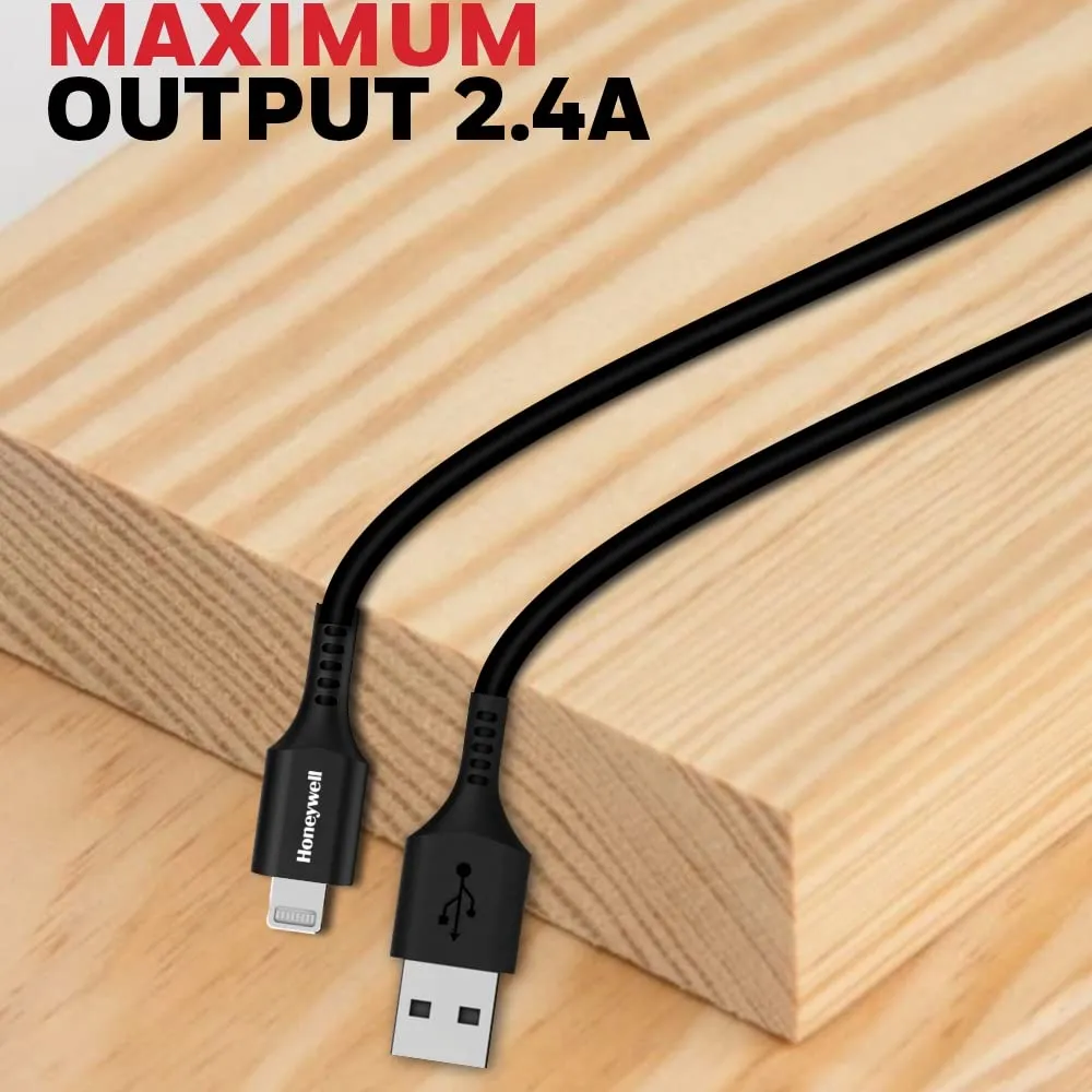 Honeywell Usb to Lightning Cable 1.8 Meter (Silicone Cable) – Black overview 2