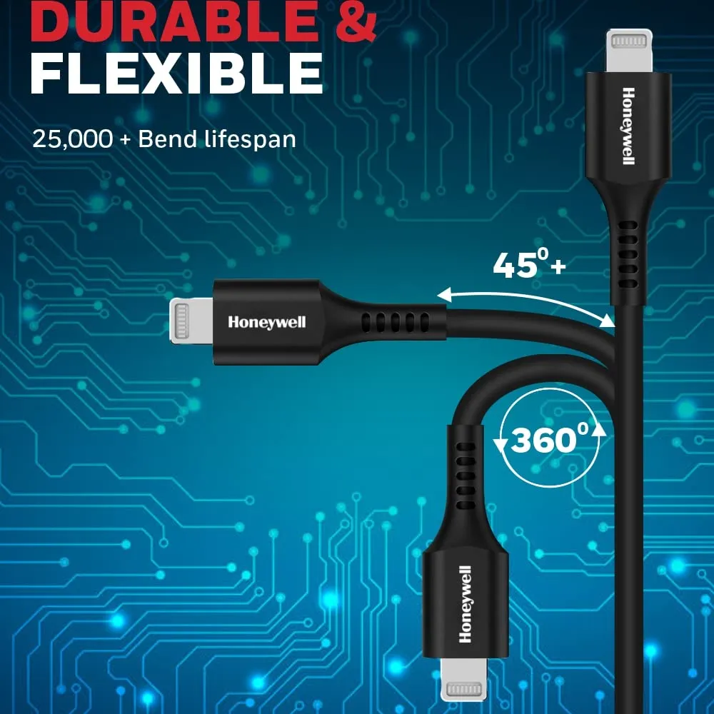 Honeywell Usb to Lightning Cable 1.8 Meter (Silicone Cable) – Black overview 5