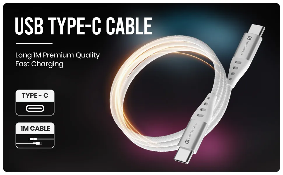 Portronics Adapto 25 Pro 25W Fast Charging Type C Adapter with Type C Charging Cable (White) overview 5