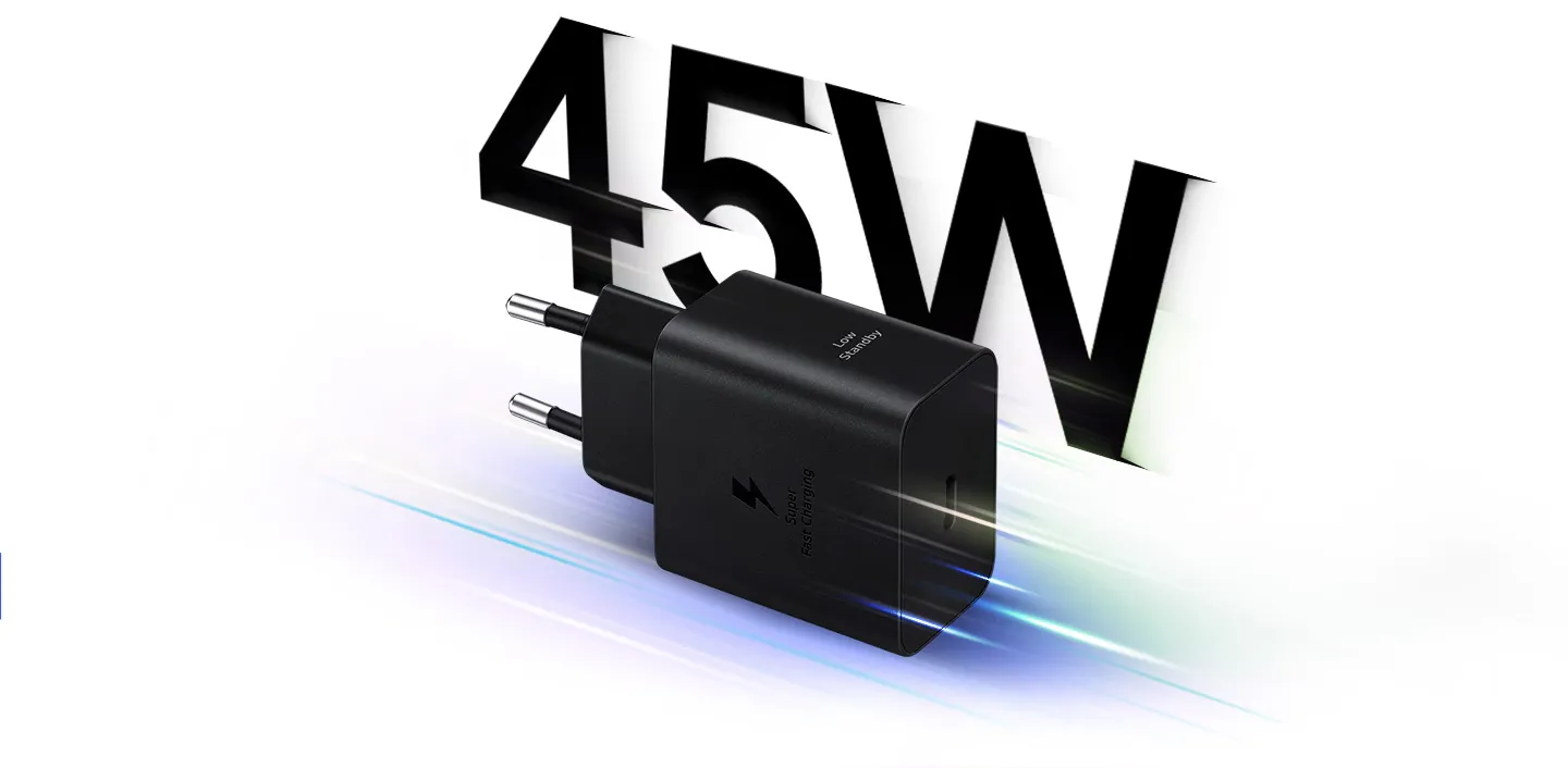 Samsung Original 45W Type-C Super Fast Travel Adaptor Without Cable (Black) overview 1