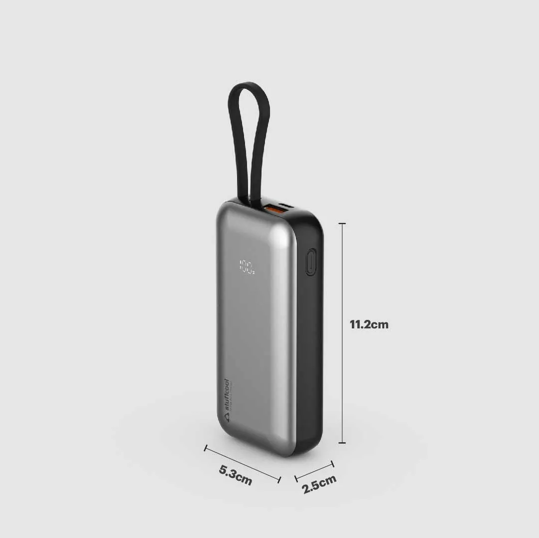 Stuffcool Miles 10000mAH Powerbank with built-in Type-C and Lightning cable overview 4