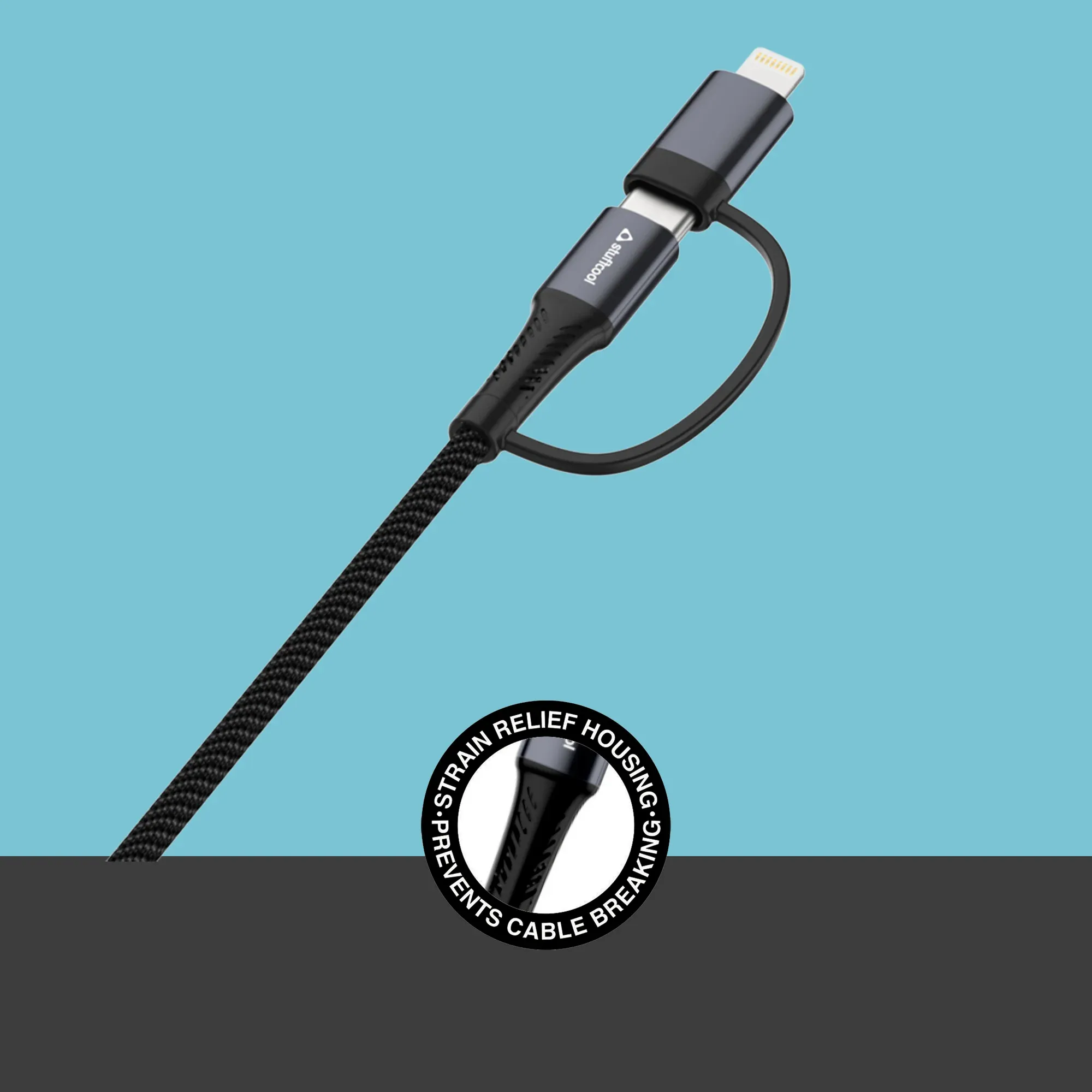 Stuffcool Quad 4-in-1 Lightning To Type C, Type C to C, Type C, Lightning Cable overview 3