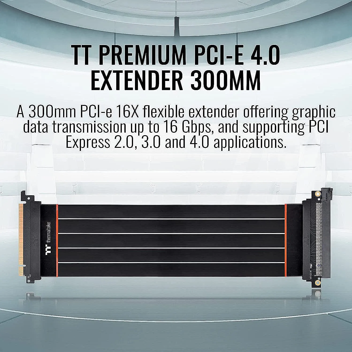 Thermaltake TT Premium PCI-E 4.0 High Speed Flexible Extender Riser Cable 300mm overview 1