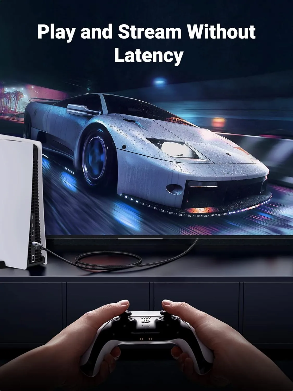 UGREEN Cat 8 Ethernet Cable High Speed Braided 40Gbps 2000Mhz Network Cord Cat8 RJ45 Shielded Indoor Heavy Duty LAN Cables Compatible for Gaming PC PS5 PS4 PS3 Xbox Modem Router 6FT overview 2