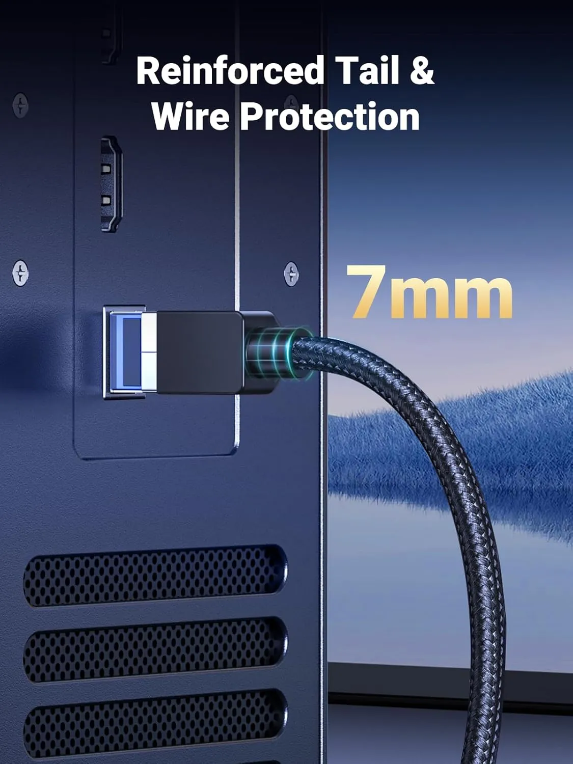 UGREEN Cat 8 Ethernet Cable High Speed Braided 40Gbps 2000Mhz Network Cord Cat8 RJ45 Shielded Indoor Heavy Duty LAN Cables Compatible for Gaming PC PS5 PS4 PS3 Xbox Modem Router 6FT overview 4