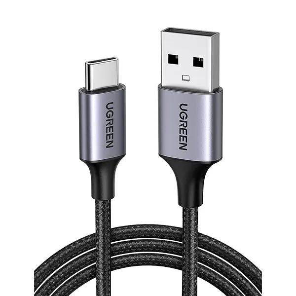 UGREEN US288 USB-A 2.0 to USB-C Cable Nickel Plating Aluminum Braid 1m (White)-60131