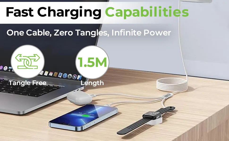 ULTRAPROLINK 3 in1 Fast charging multi cable (UL1217WHT-0150) overview 3