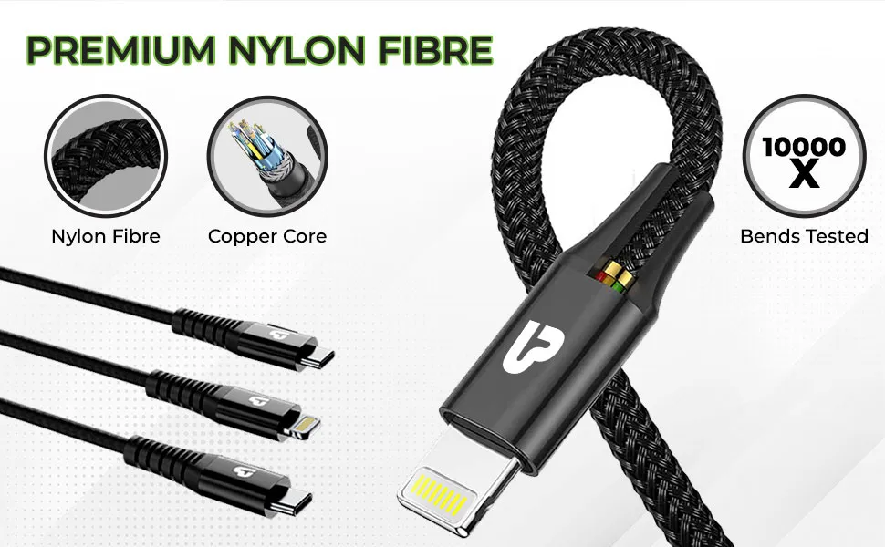 ULTRAPROLINK Trio-Link+ 3 in 1 QC3.0 18W Fast Charging Cable (UL1142BLK) overview 4