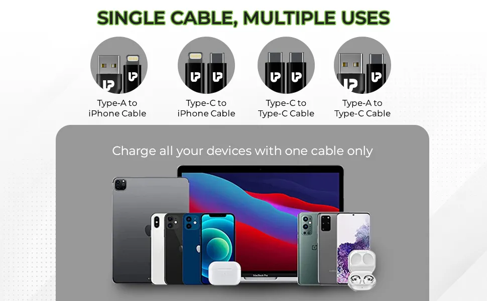 ULTRAPROLINK Trio-Link+ 3 in 1 QC3.0 18W Fast Charging Cable (UL1142BLK) overview 5