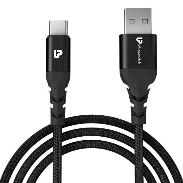 ULTRAPROLINK Zoom 3A-15W USB-A to C Fast charging Cable (UL1067BLK-0200)