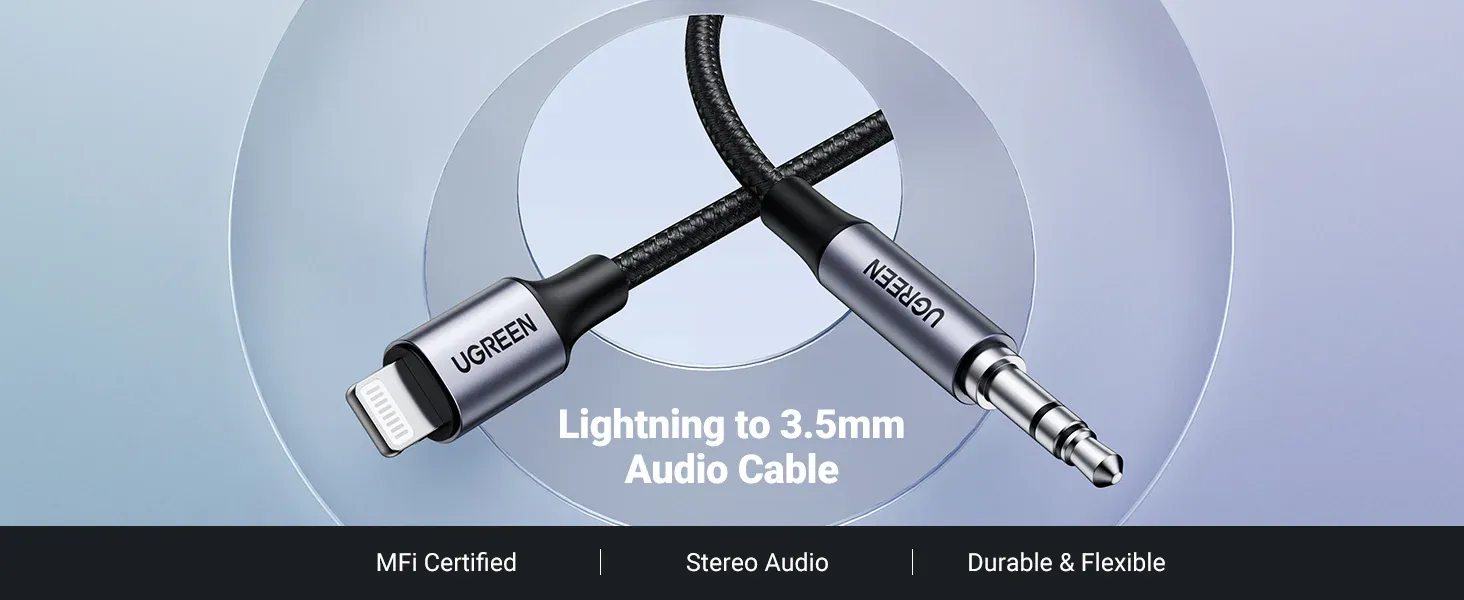 Ugreen Lightning to 3.5mm Male Aux Cable overview 2