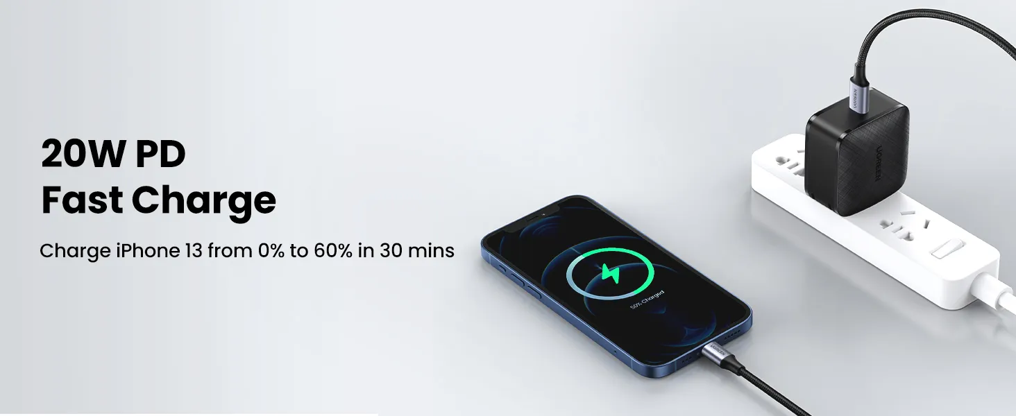 Ugreen MFi Braided PD Fast Charger USB C to Lightning Cable overview 2