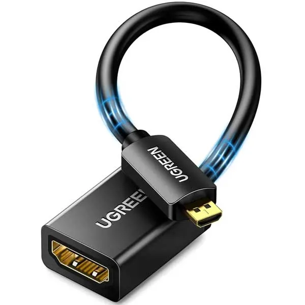 Ugreen Micro HDMI Male to HDMI Female Adapter Cable 22cm (Black)-20134