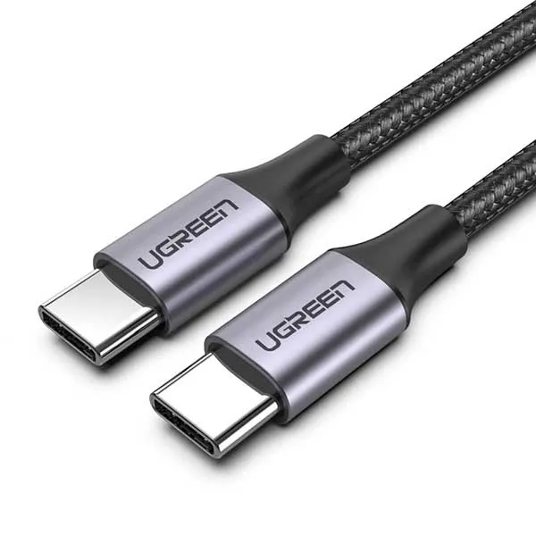 Ugreen US161 USB 3.1 Type C Male to Type C Male Cable Nickel Plating Aluminum Shell 1.5m (Gray 50751)