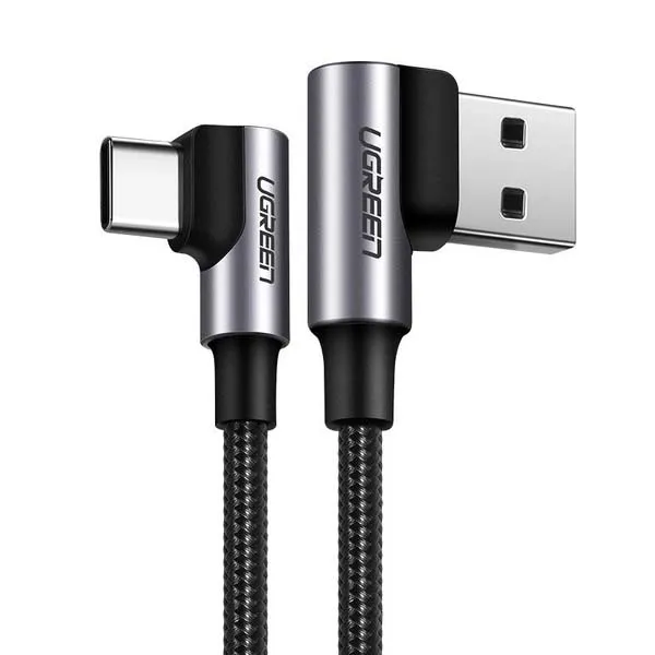 Ugreen US176 90° Angled Cable USB C USB 2.0 480Mbps 3A 2m (Black 20857)