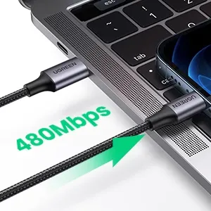 Ugreen USB C to Lightning Cable - MFi Nylon Braided Fast Charging Cable With Power Delivery For Tablet, Personal Computer, Laptop, Smartphone - (Space Gray, 3.3 Feet, 1 Metres) overview 5