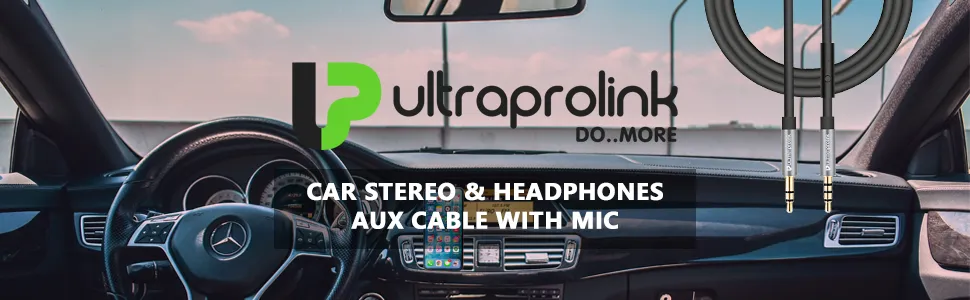UltraProlink AudioOX - 3.5mm Cable with Mic (UL108BLK-0150) overview 1