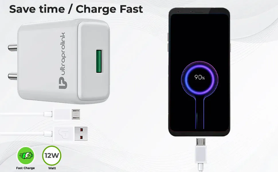 UltraProlink Boost 12M 2.4A/12W Charger + Micro USB Cable UM1166M overview 2
