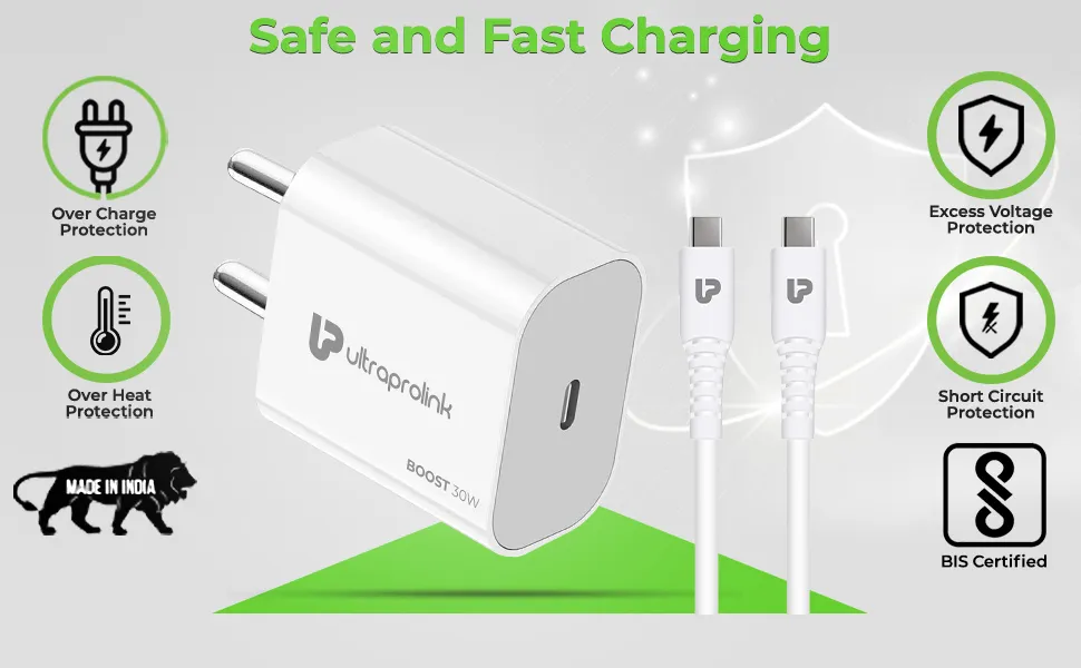 UltraProlink Boost PD30 PD-PPS 30W Travel Charger with C2C Cable UM1132C overview 4