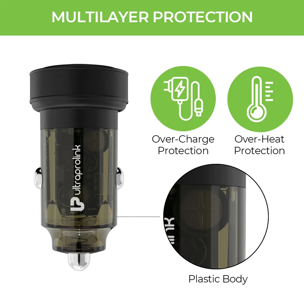 UltraProlink Higher Power Car Charger with 3in1 Charging Cable UM1109 overview 3